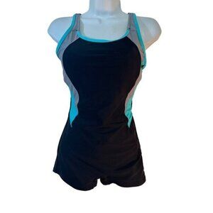 SHEKINI Womens Teens Girls Boyleg One Piece Full Coverage Swimsuit, NWT, SZ XS‎